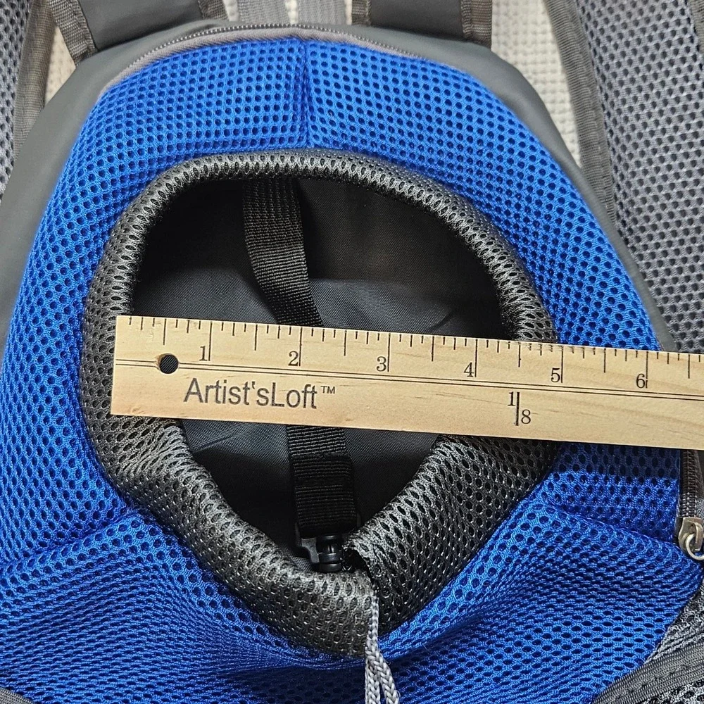 Classic Fashion Collection Pet Carrier Backpack Blue Grey Mesh Small Dog Cat 12